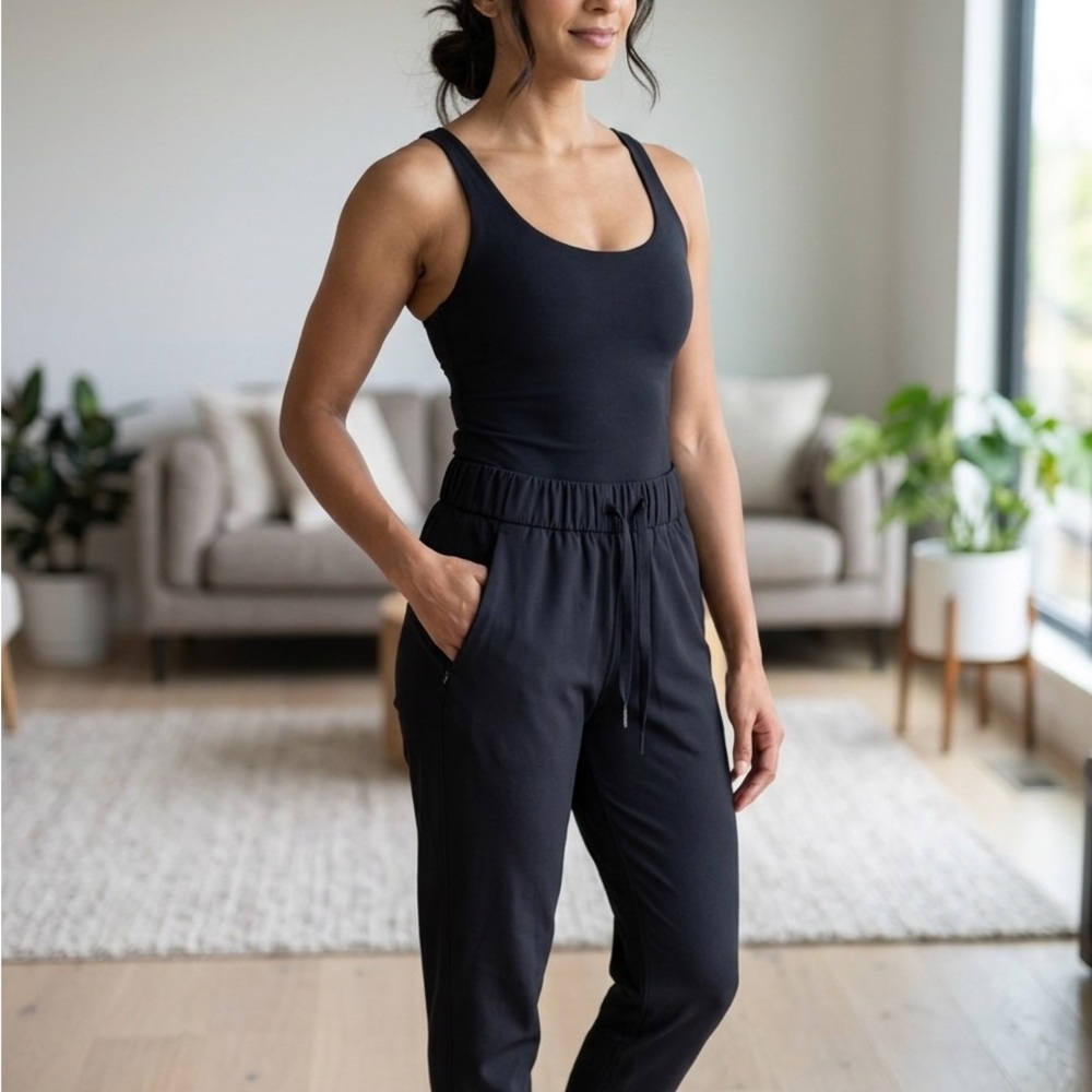 Lululemon On The Fly Pant Woven Black Size 2 with Functional Drawstring